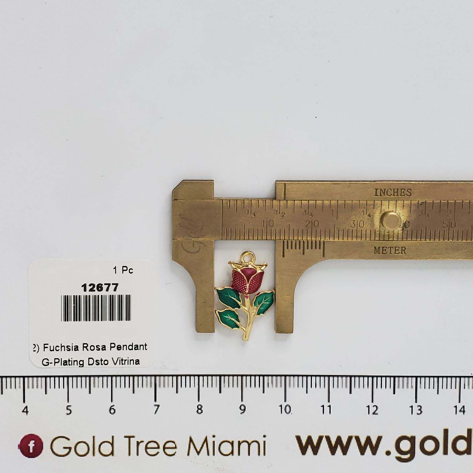 12677 Fuchsia Rose Pendant