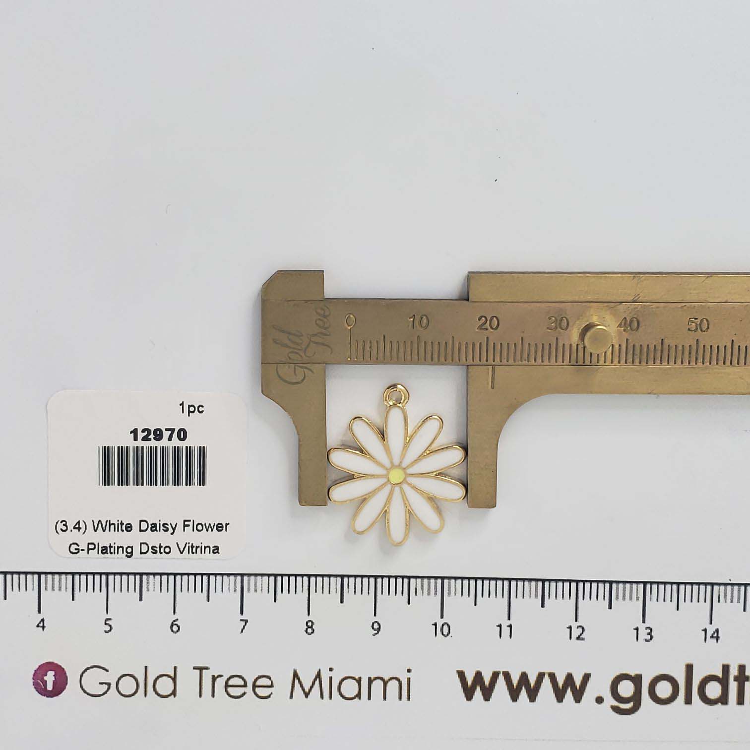 12970 White Daisy Flower Pendant