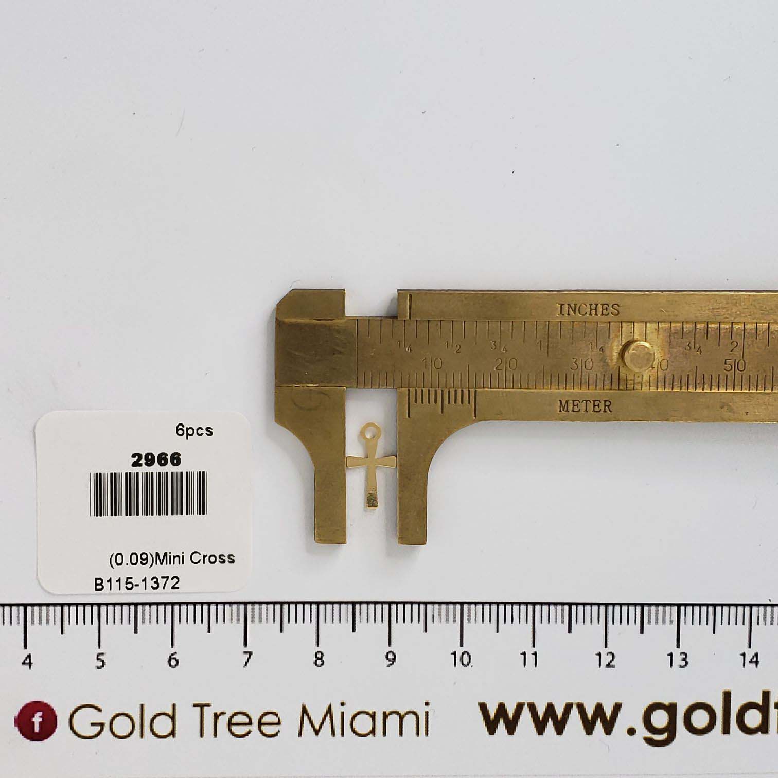 2966 Mini Golden Cross Charm