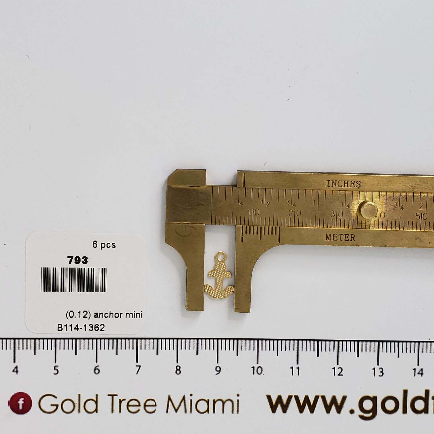 793 Mini cadena de ancla chapado en oro