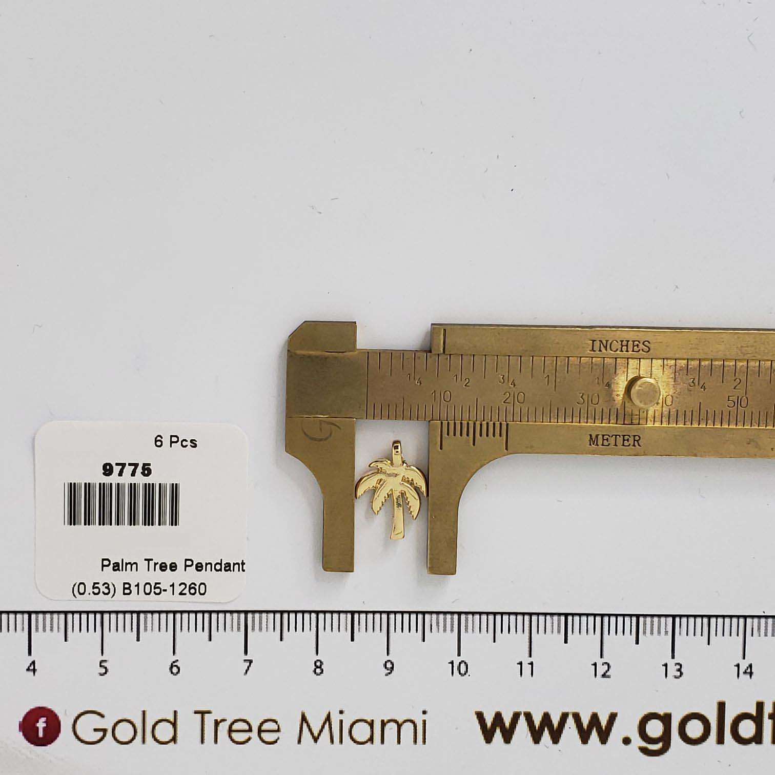9775 Mini Gold Palm Tree Pendant