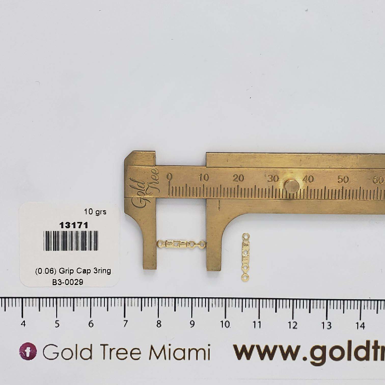 13171 Gold End Cap Three Rings