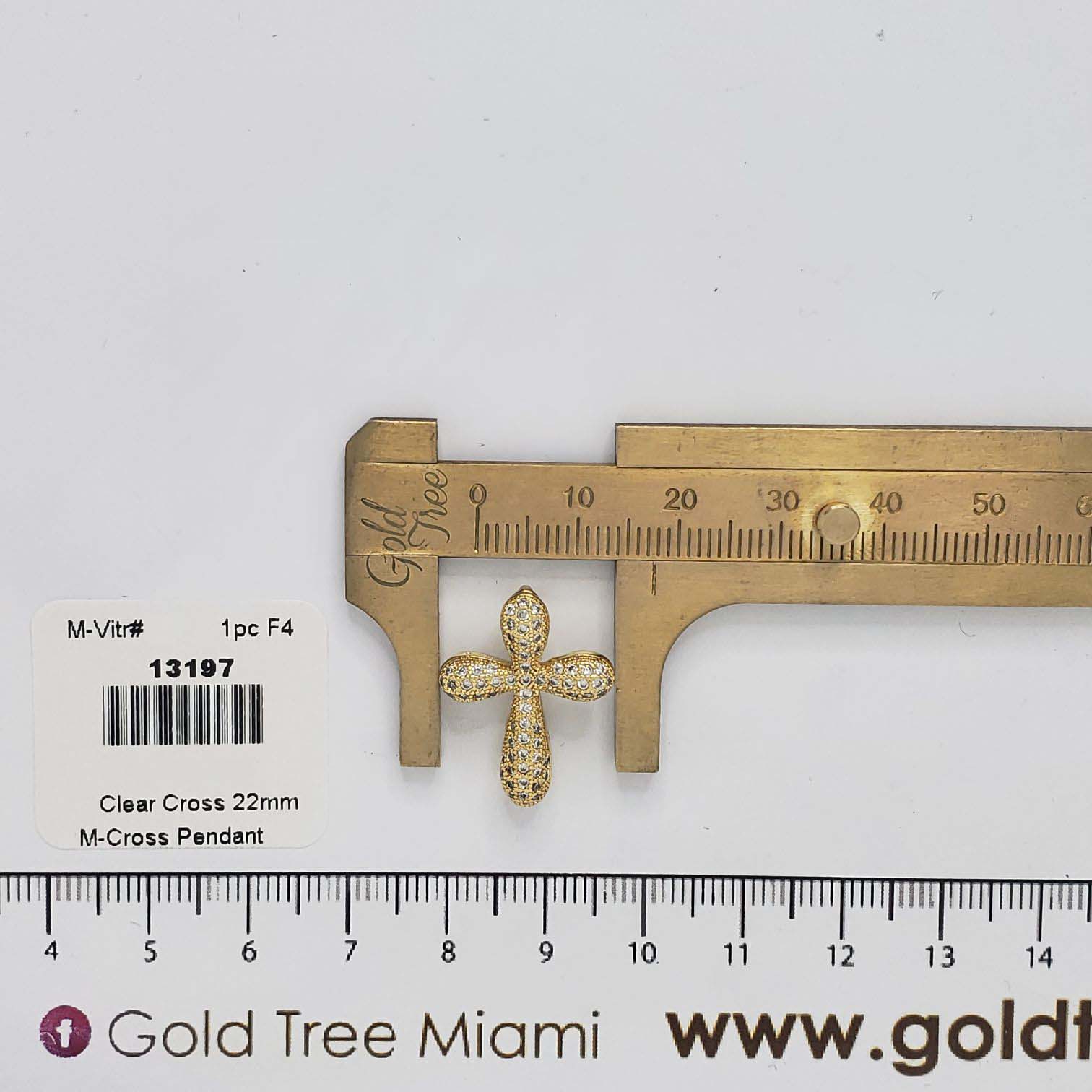 13197 Clear Micropave Cross Pendant