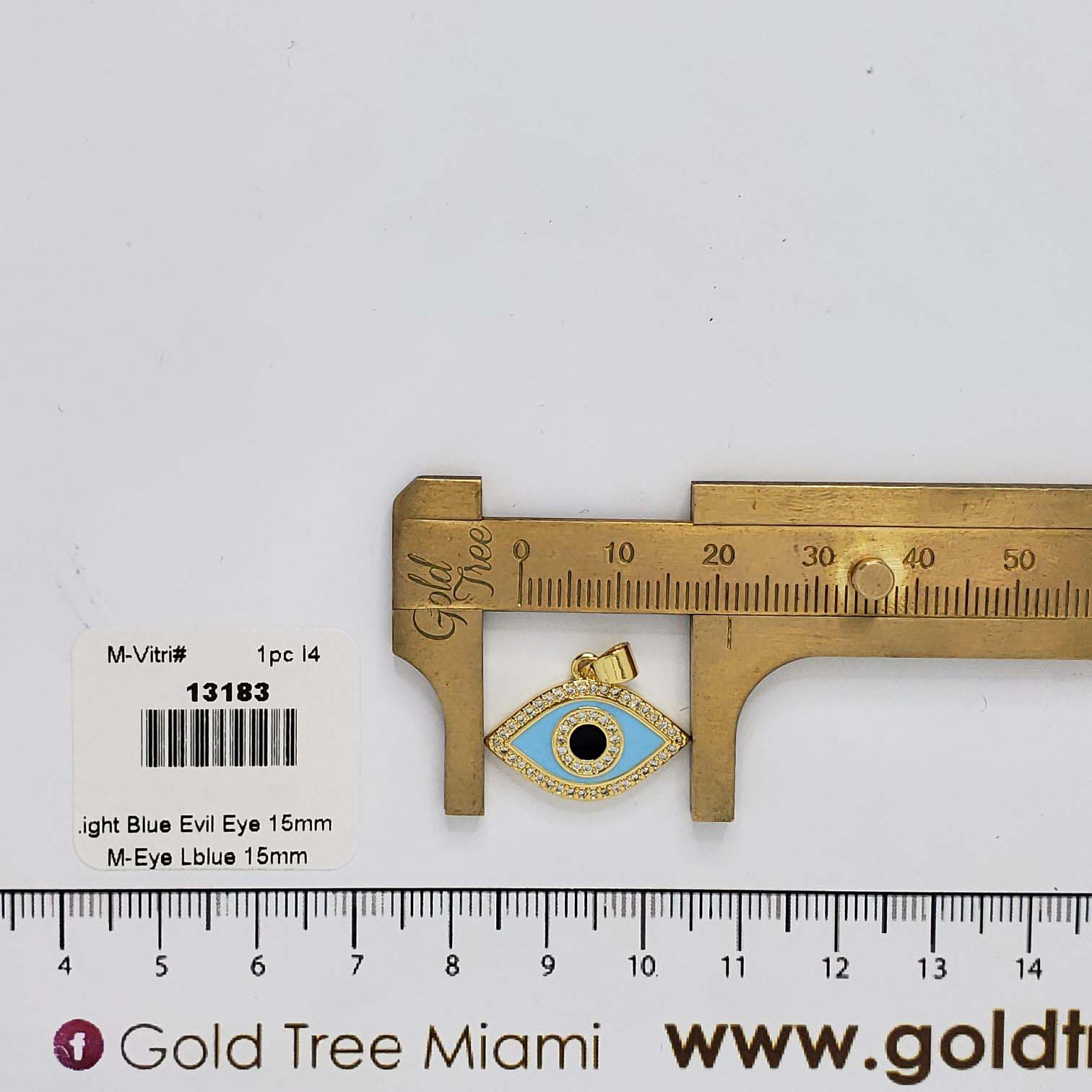 13183 Light Blue Evil Eye Pendant