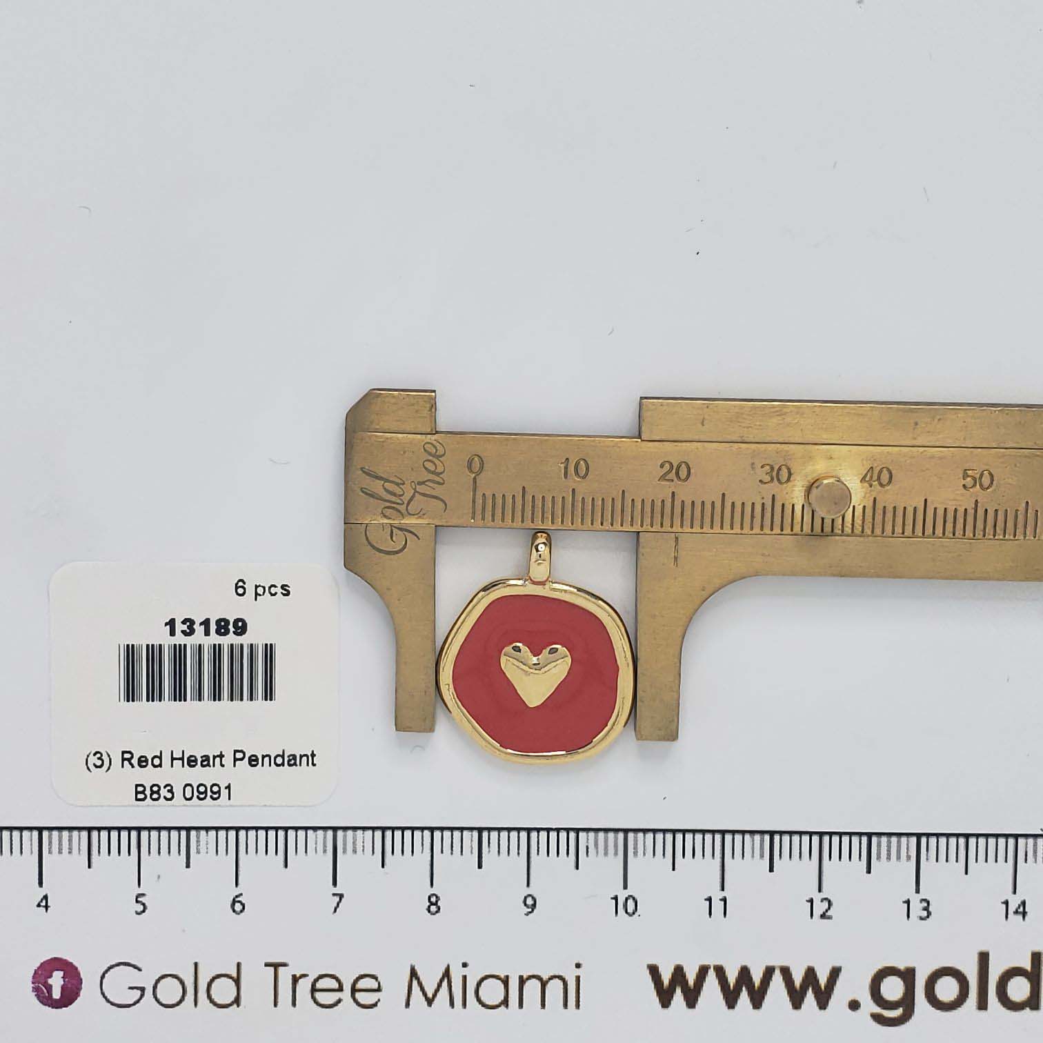 13189 Red Heart Pendant