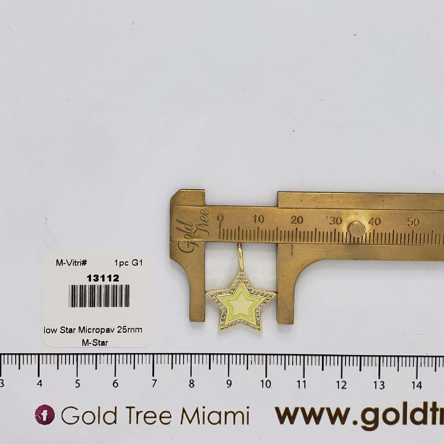 13112 Yellow Star Micropave Pendant