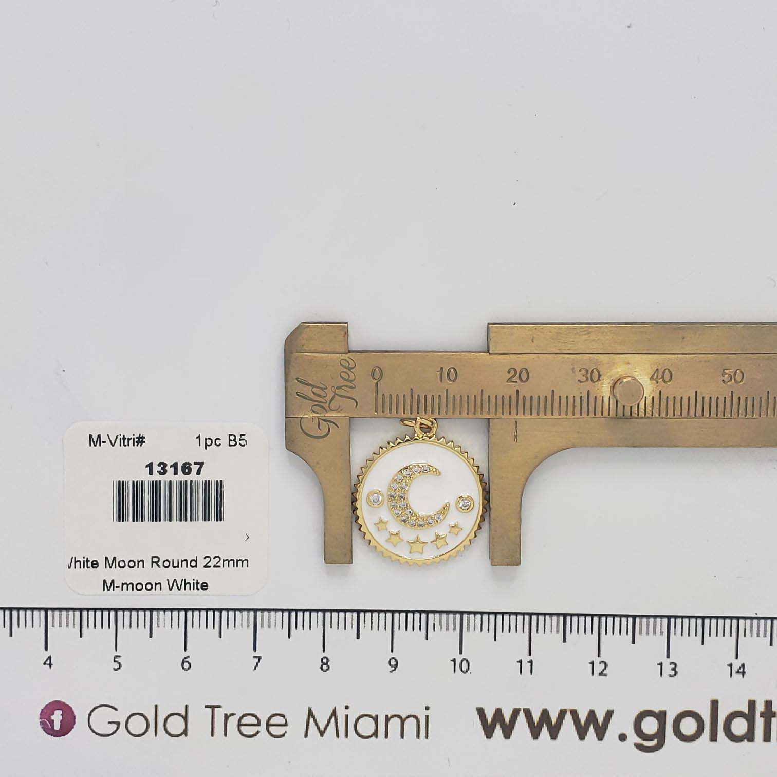 13167 White Moon Round Pendant