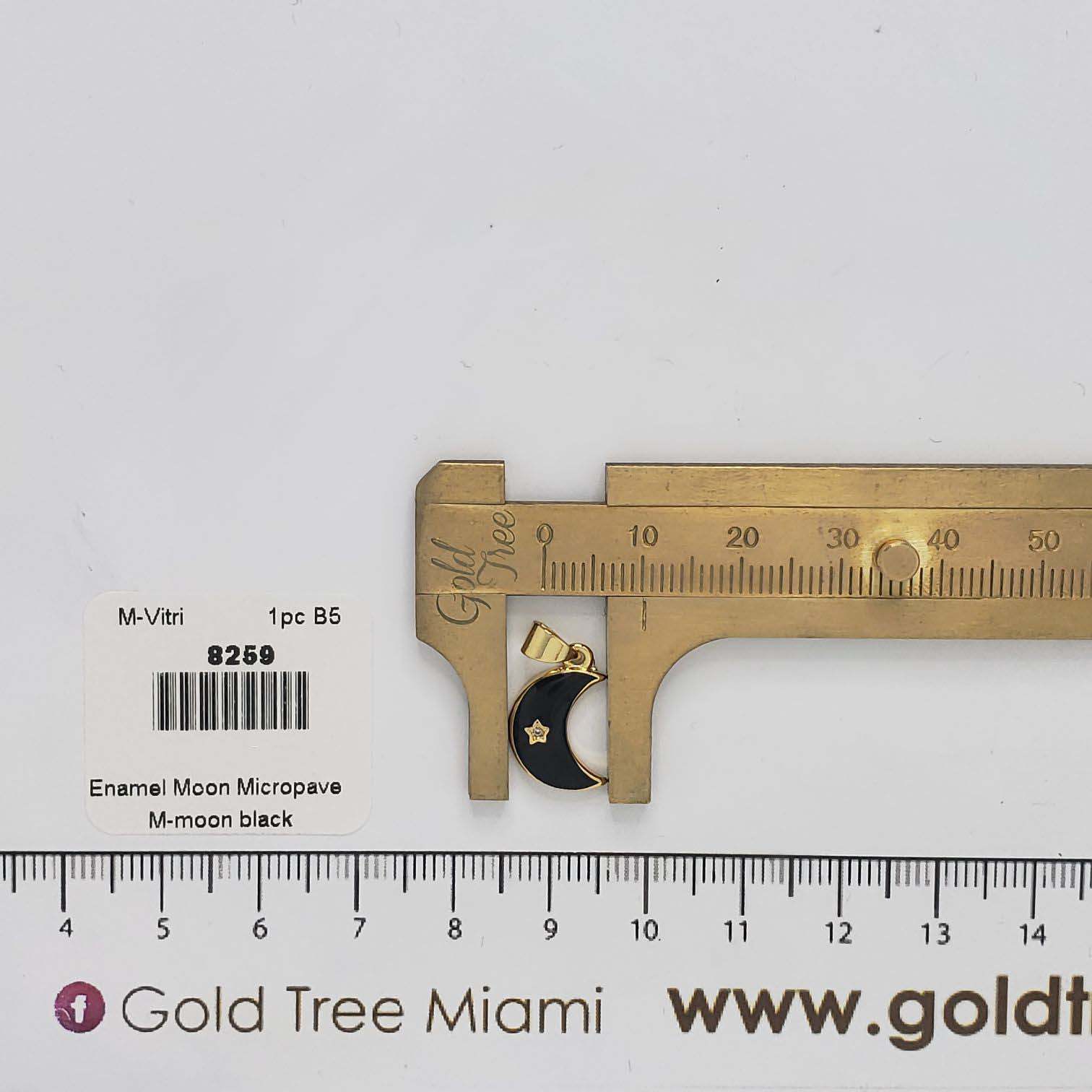 8259 Black Enamel Moon Micropave