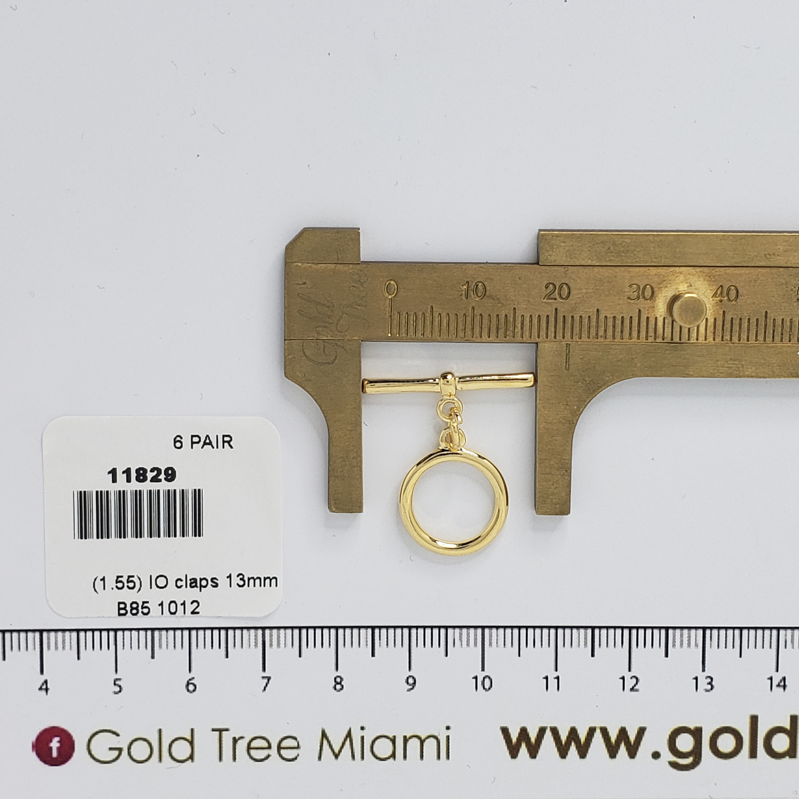11829 13mm IO Clasp Gold