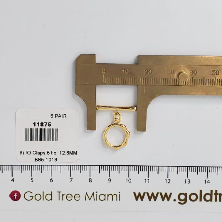 11875 IO Clasp 5 Tip Gold
