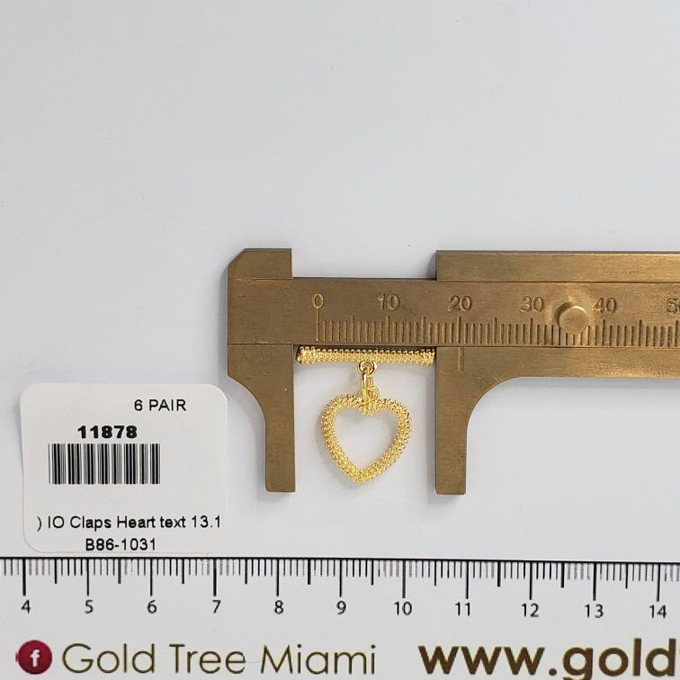 11878 IO Claps Gold Heart Textured