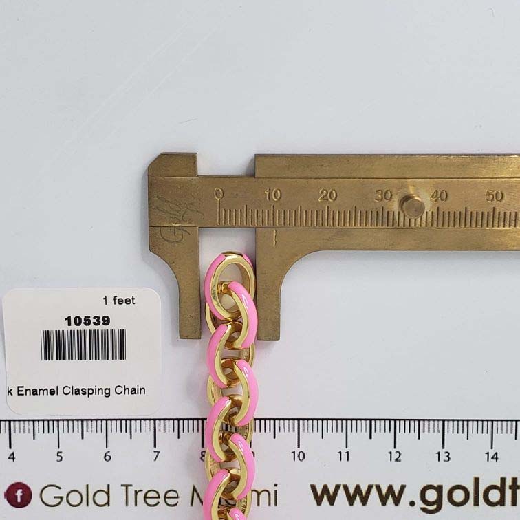 10539 Cadena de broche de esmalte rosa