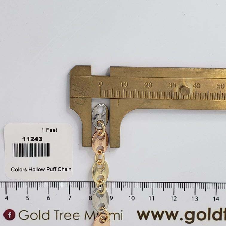 11243 Three Colors Hollow Puff Chain