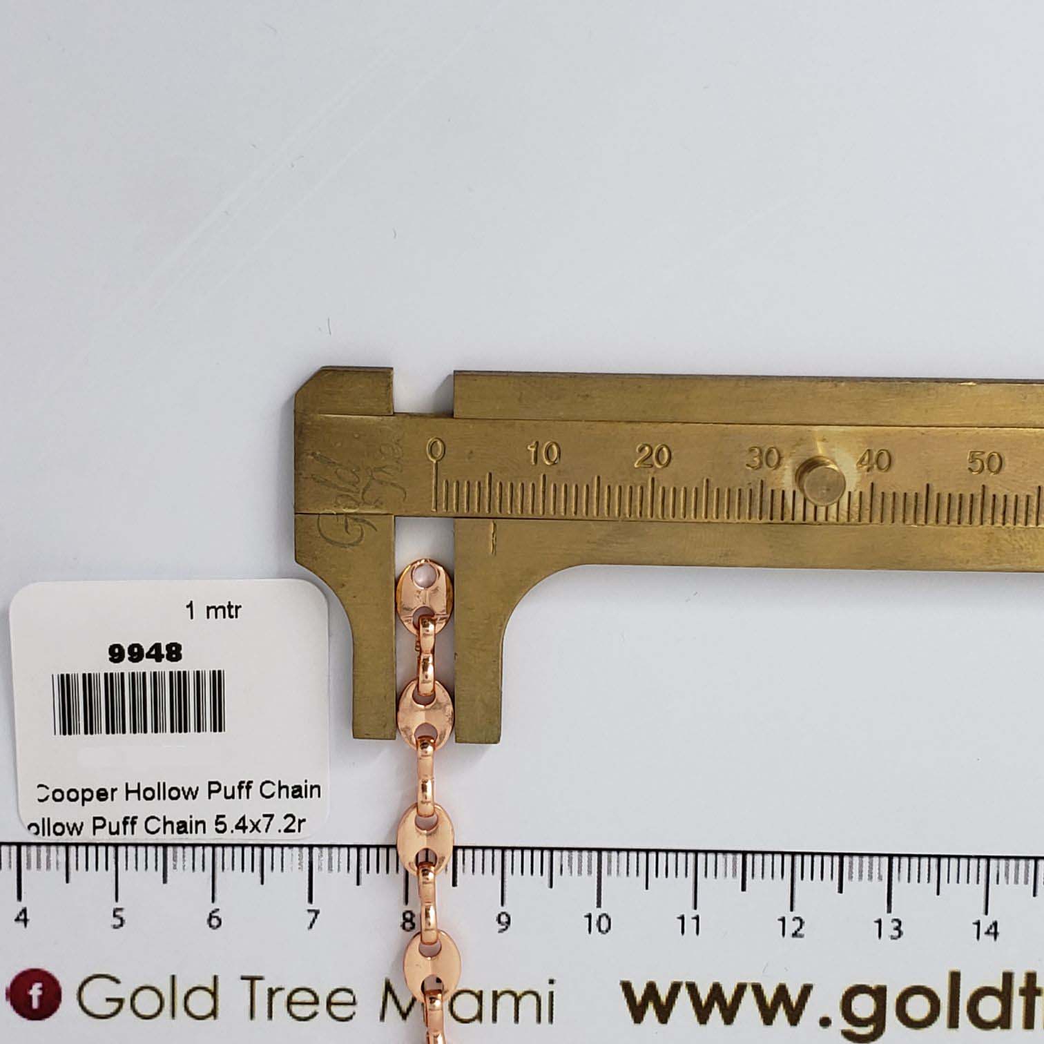 9948 Cadena de Cobre Hueca Abombada