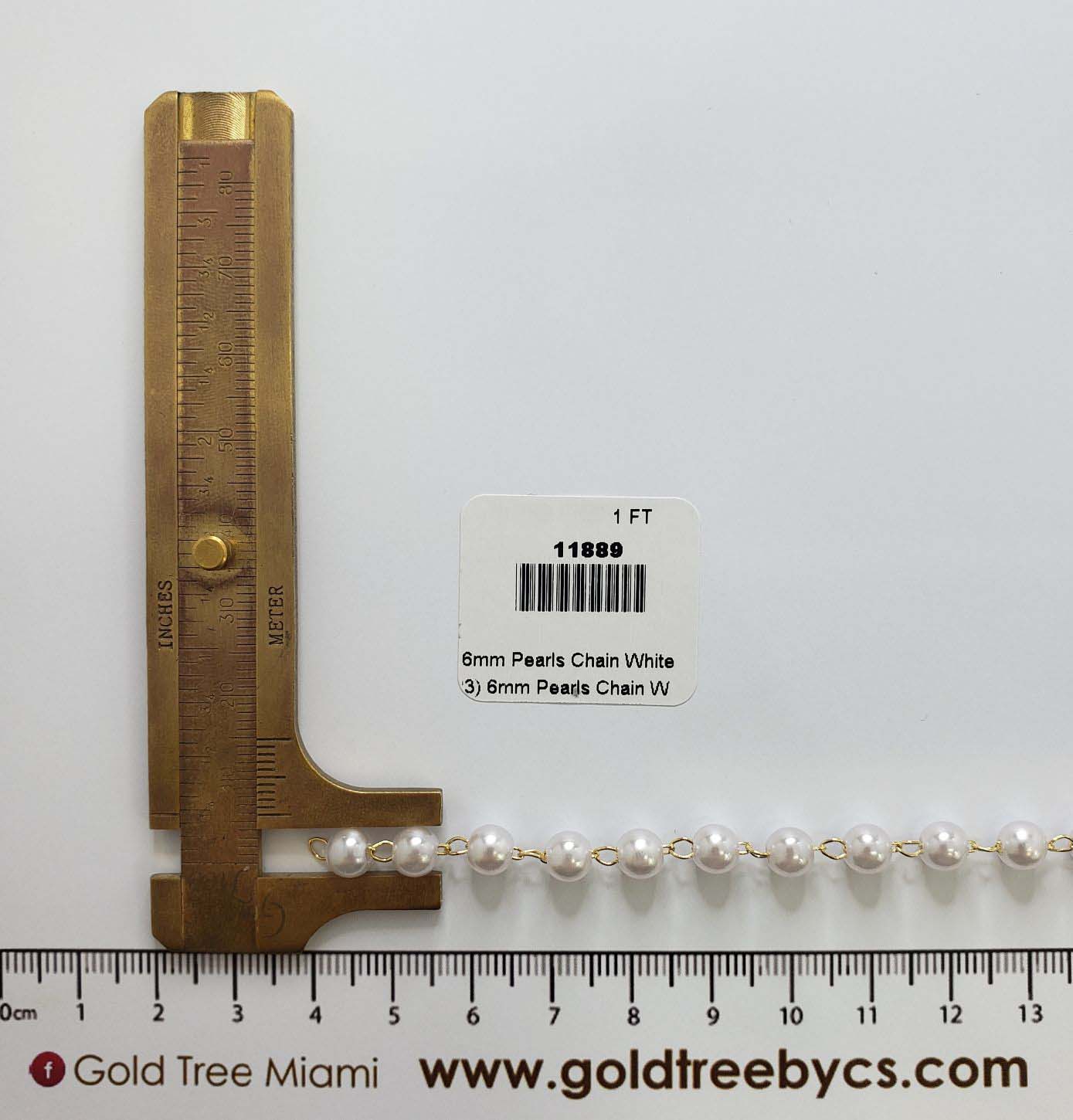 11889 Cadena de Perlas Blancas