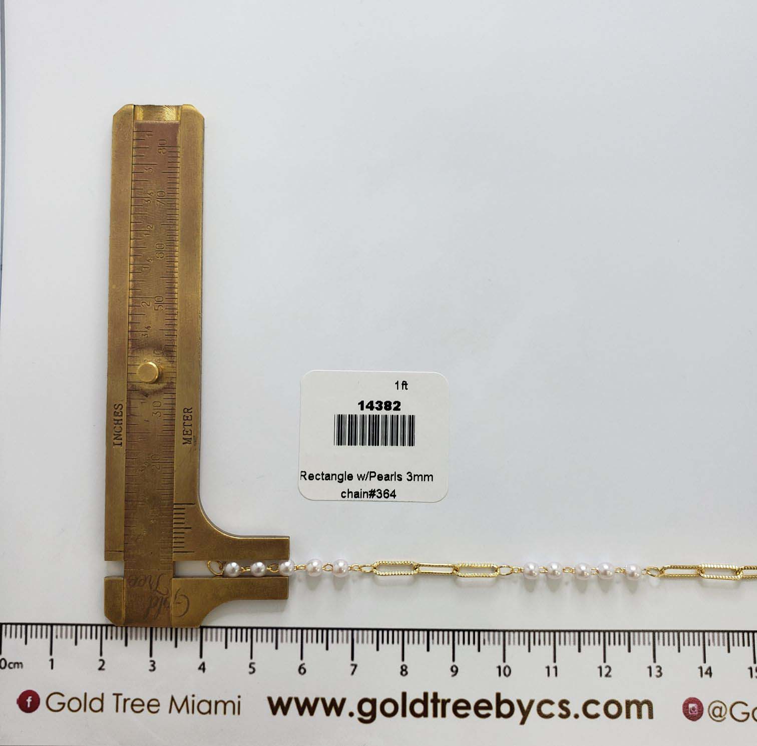 14382 Rectangle w/Pearls