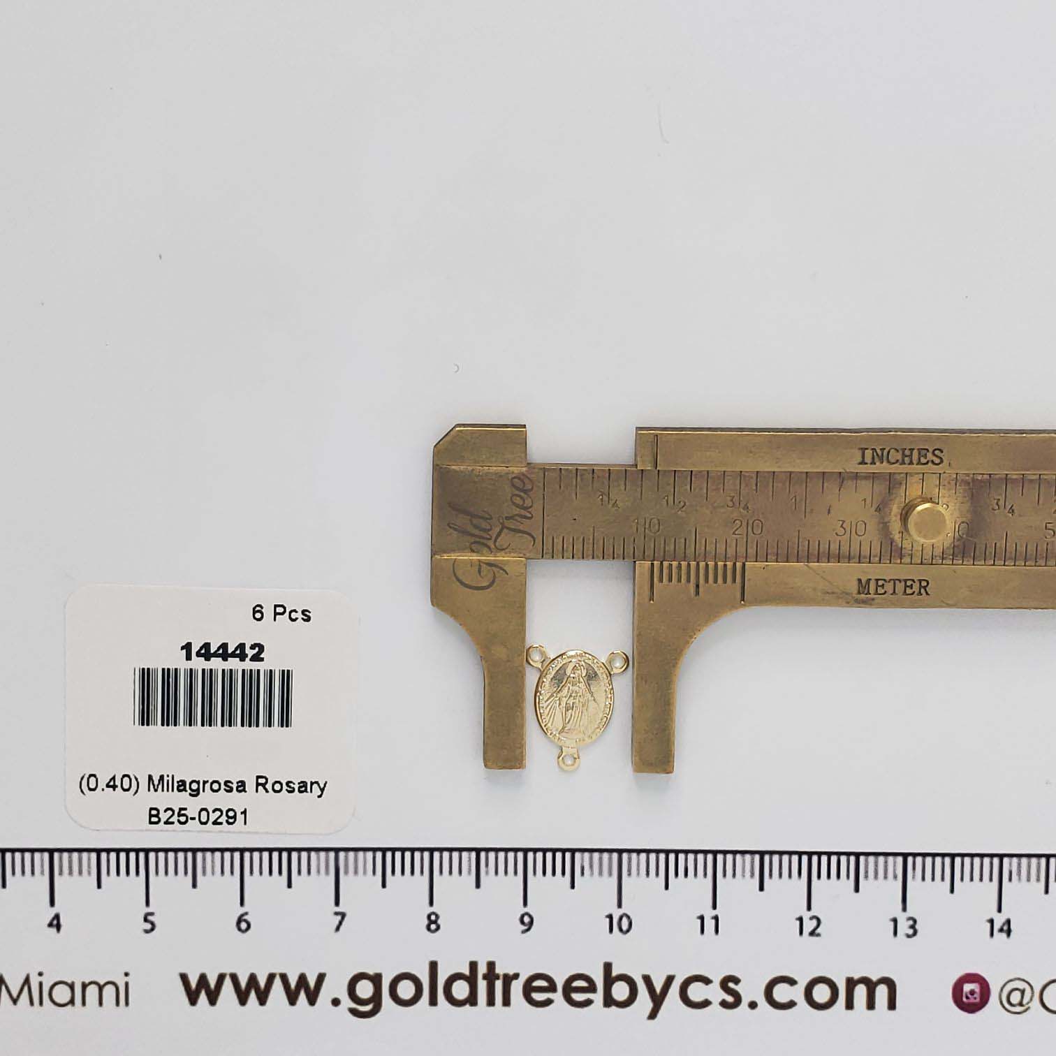 14442 Conector Rosario Milagrosa Dorado