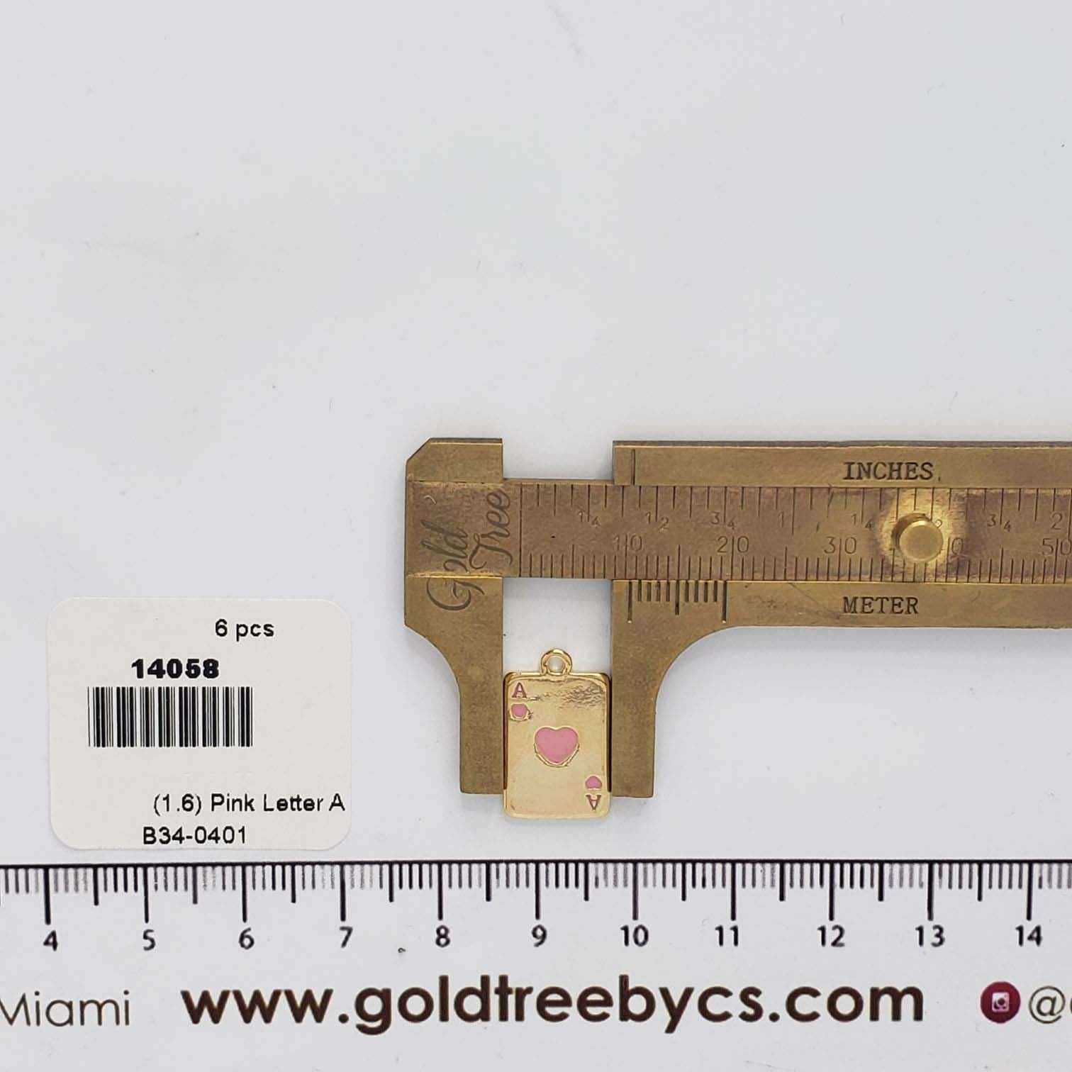 14058 Pink Letter A Charm