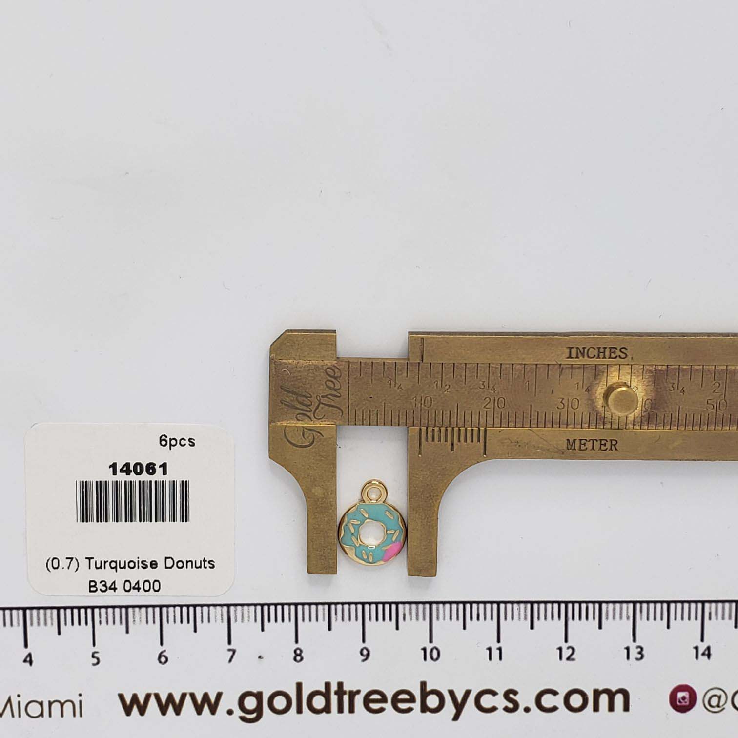14061 Turquoise Donuts Charm