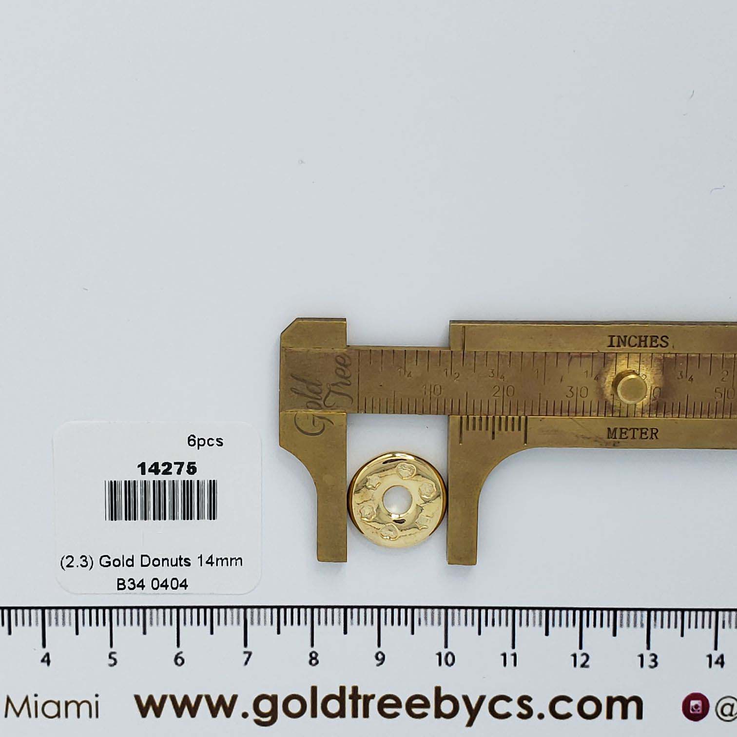 14275 Gold Donuts Pendant