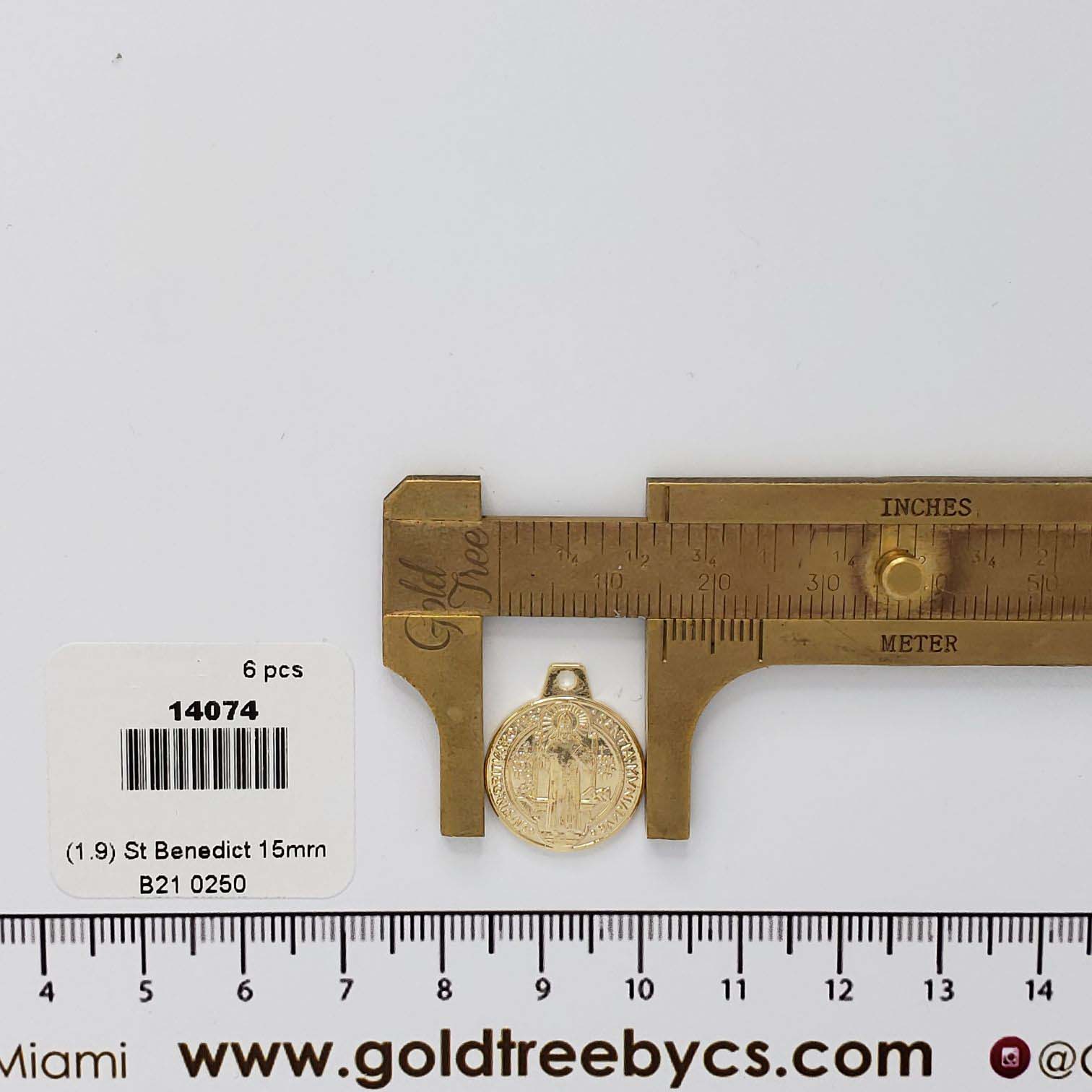 14074 Dije de San Benito Bañado en Oro