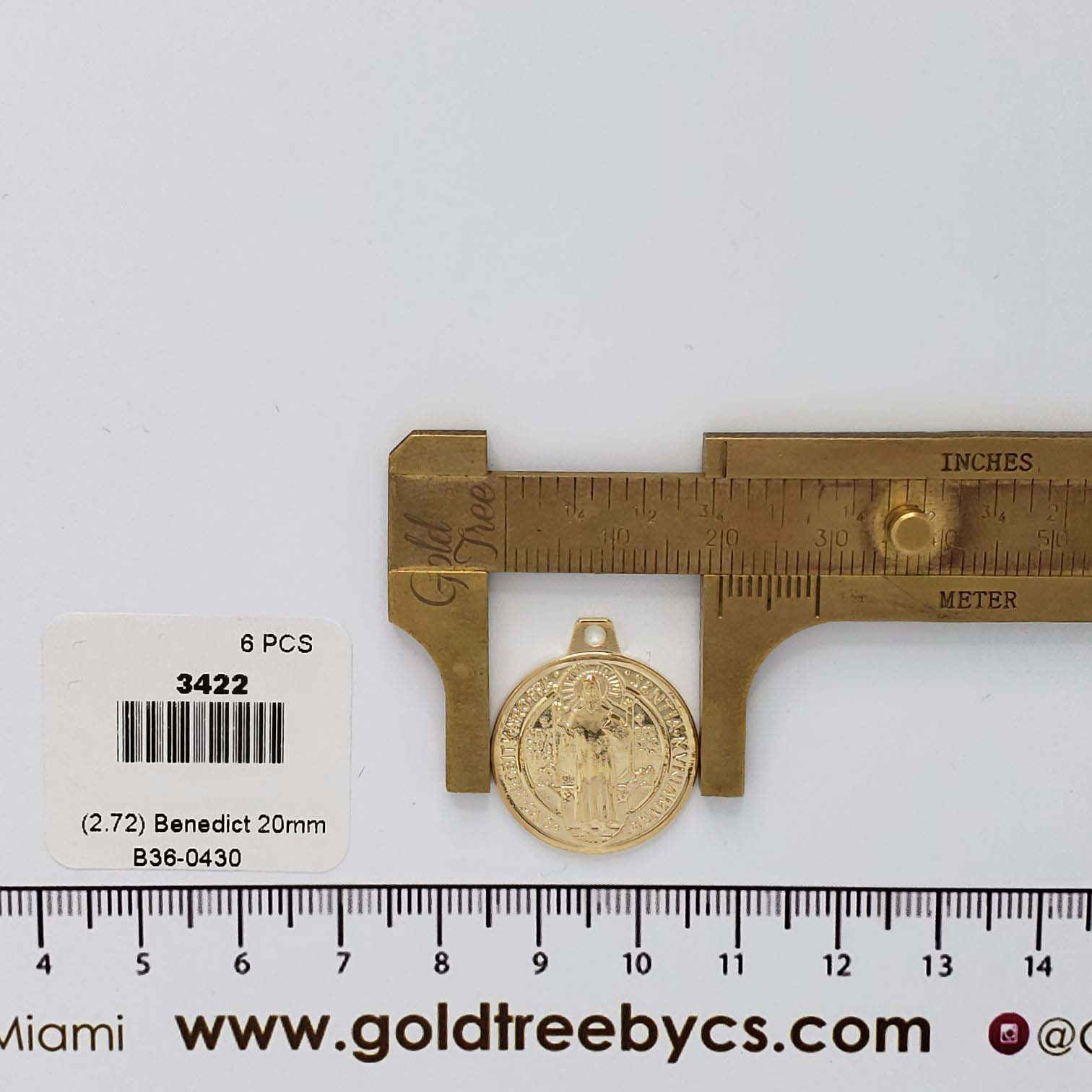 3422 Medium St. Benedict Protective Charm