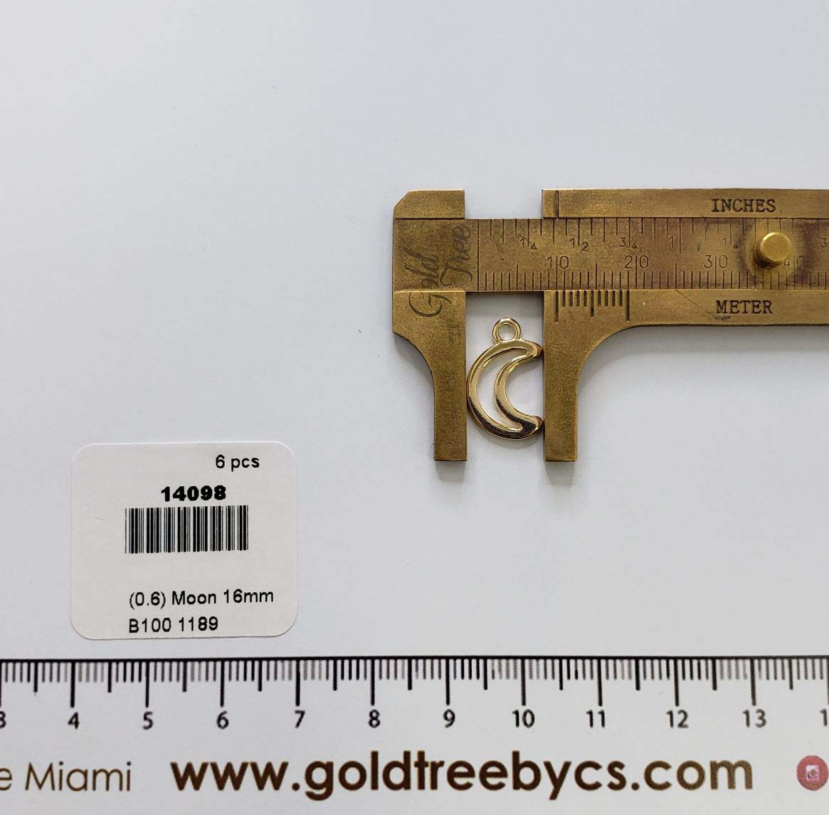 14098 Gold Moon Silhouette Pendant