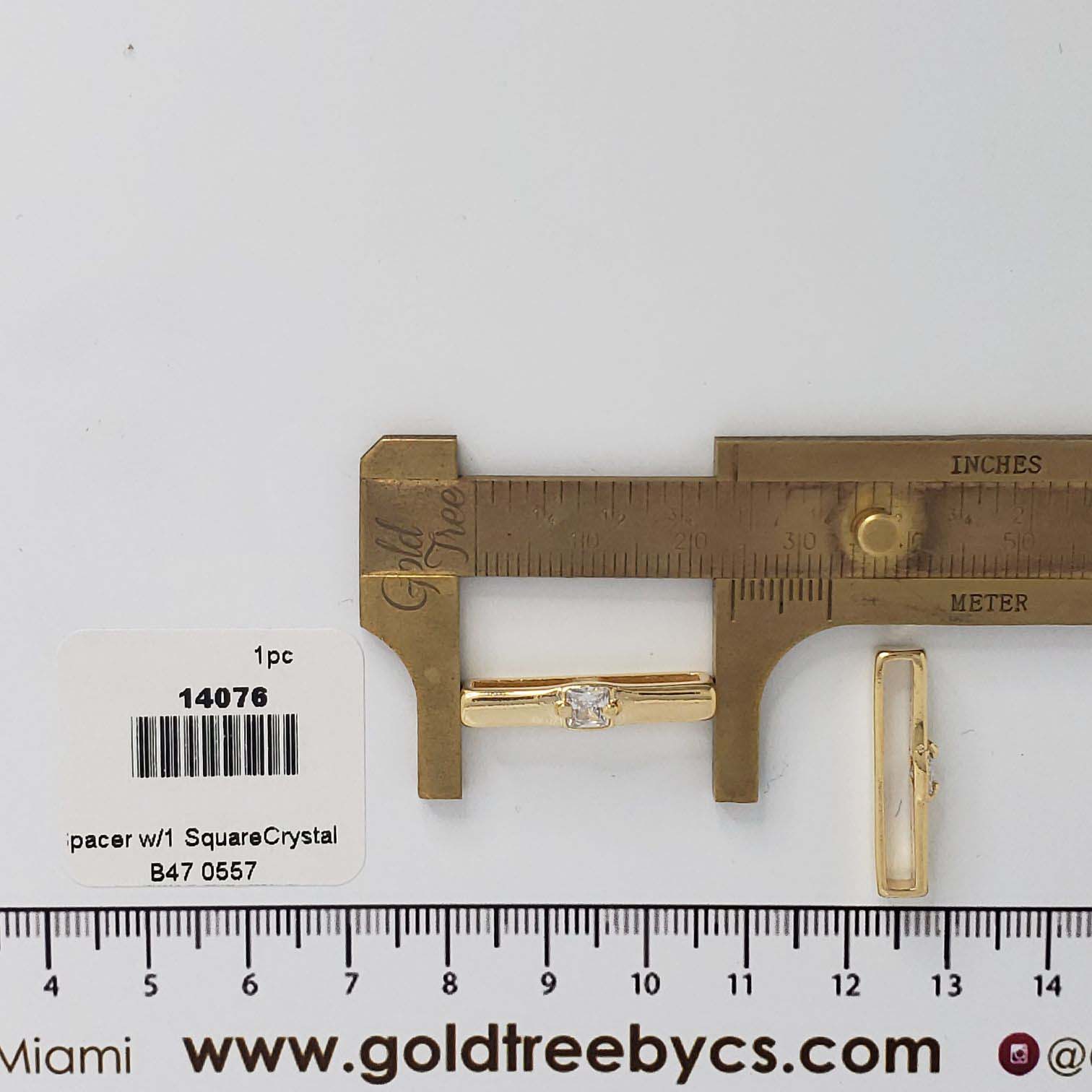 14076 Spacer with 1 Square Crystals