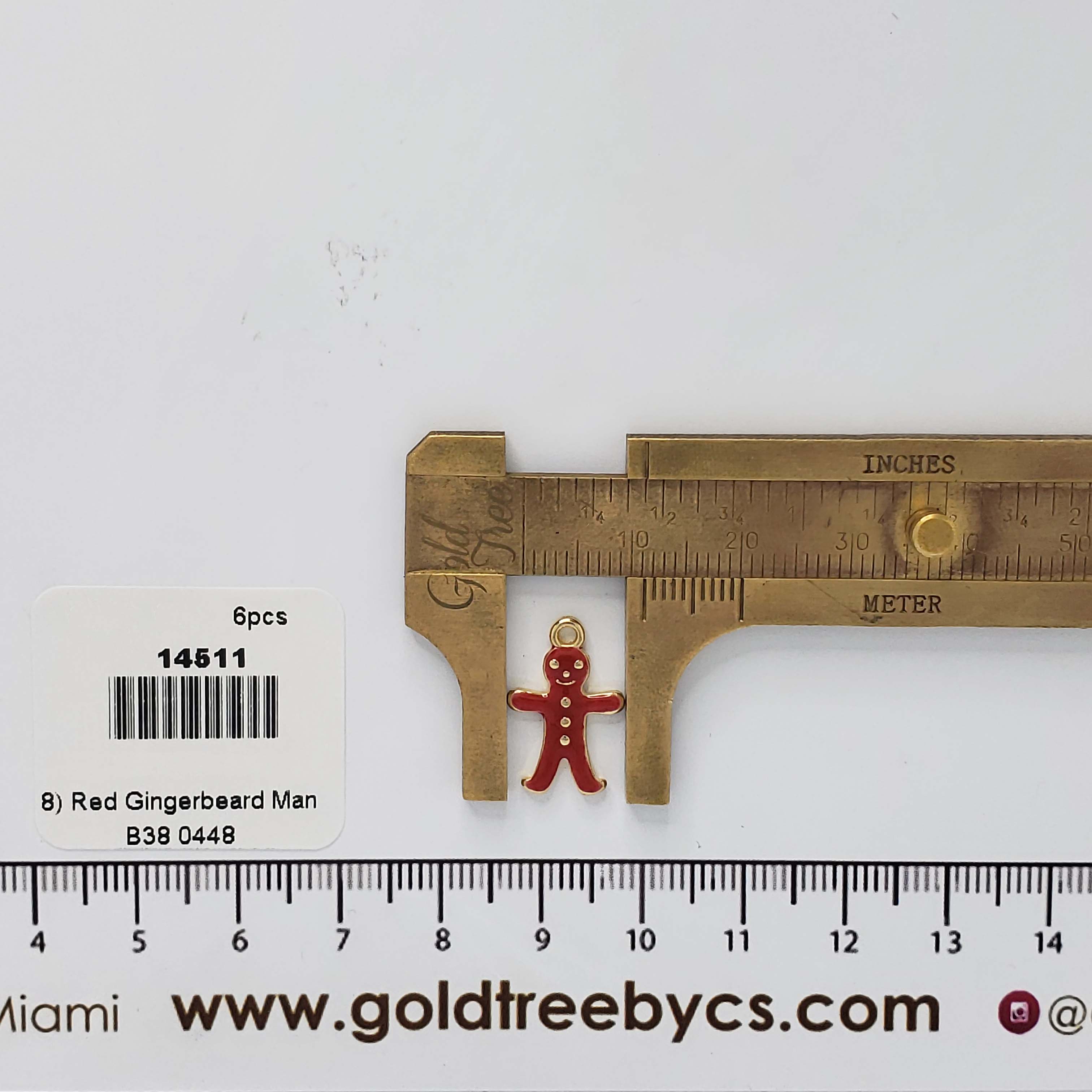 14511 Red Gingerbeard Man Pendant