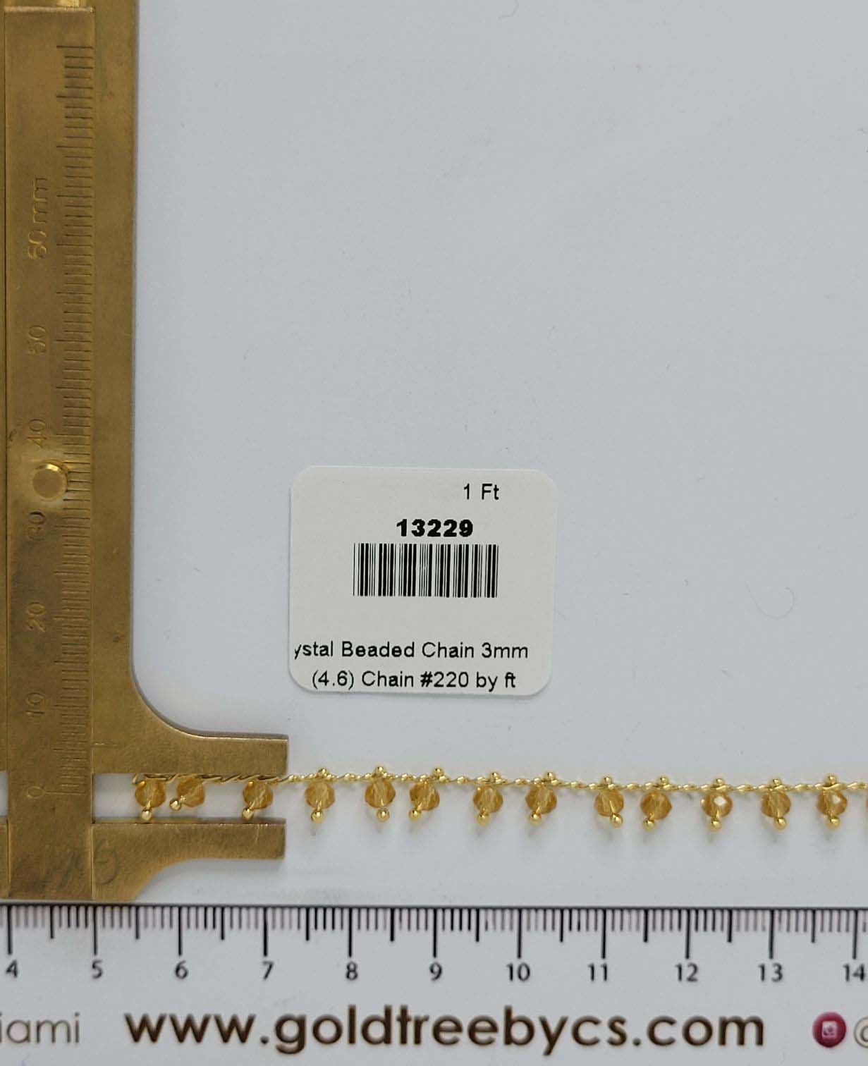 13229 Yellow Crystal Beaded Chain