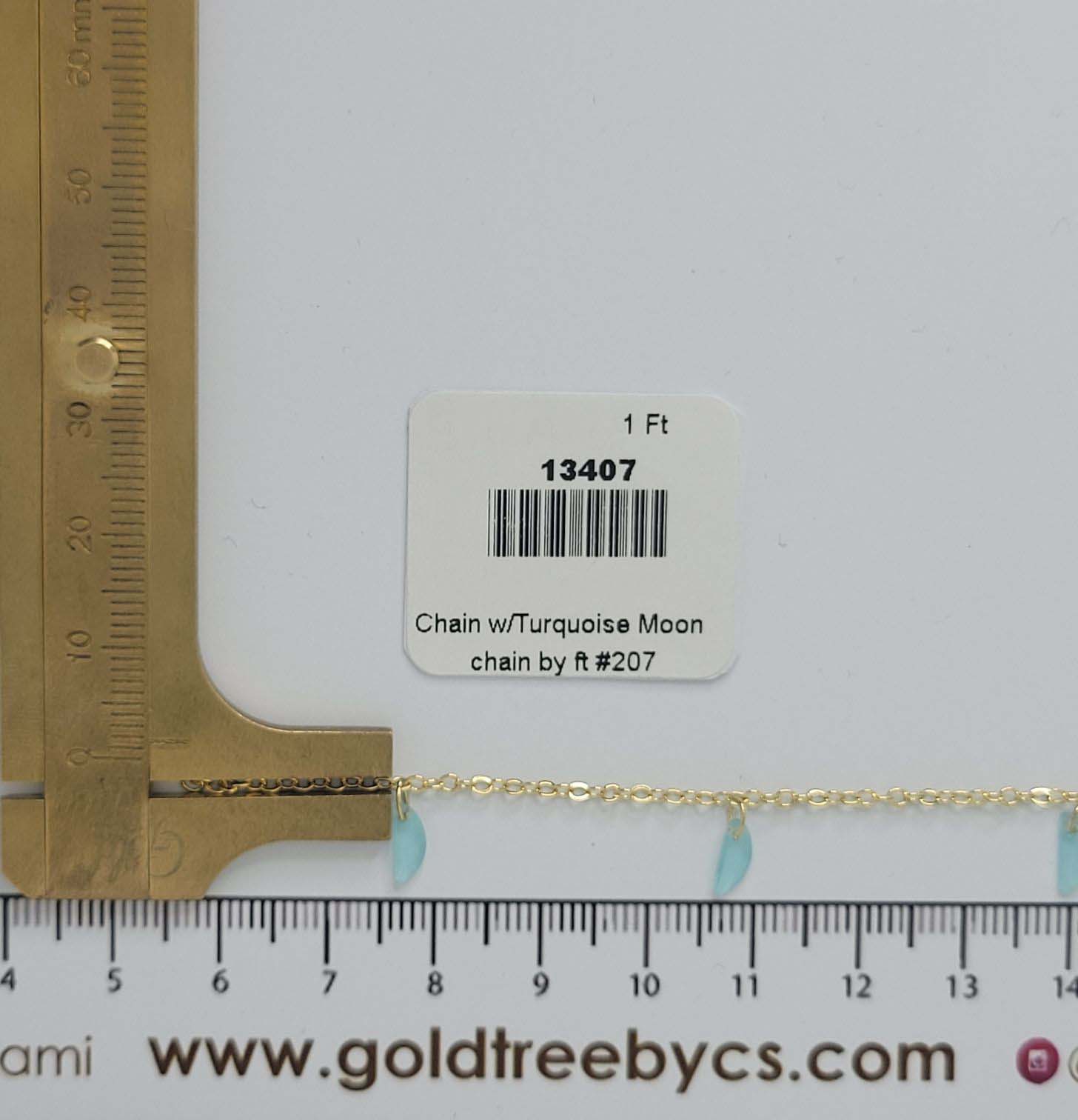 13407 Chain w/Turquoise Moon