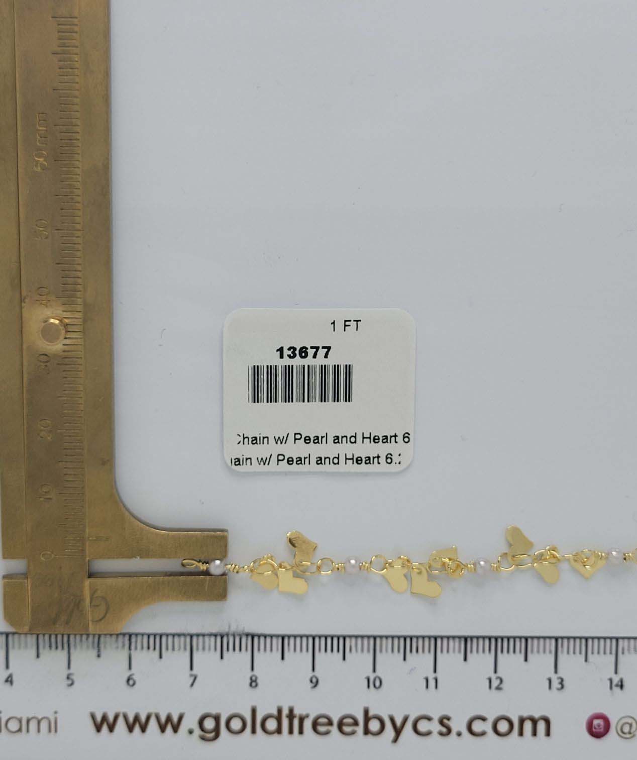 13677 Chain w/ Pearl and Heart 6