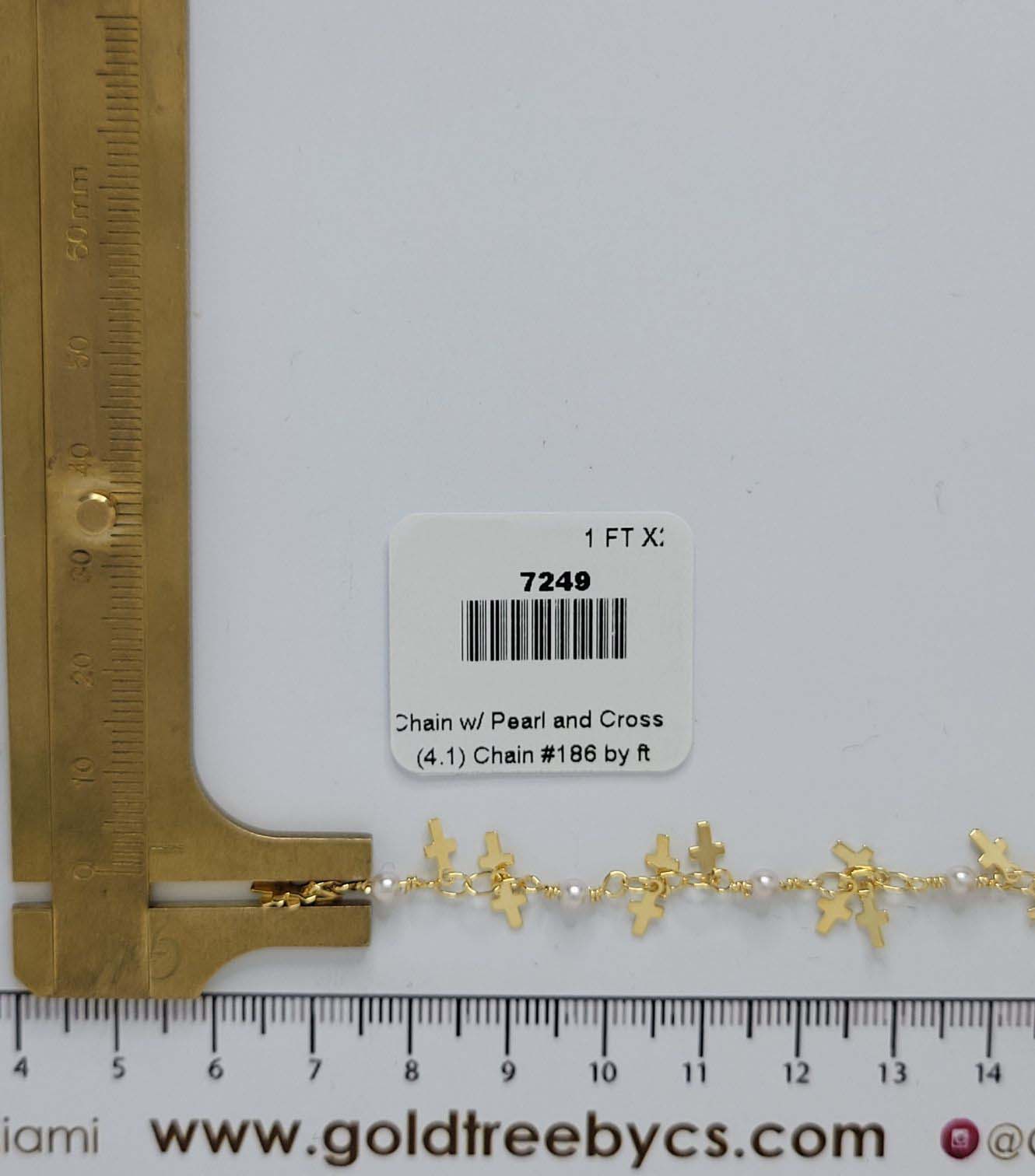 7249 Chain w/ Pearl and Cross