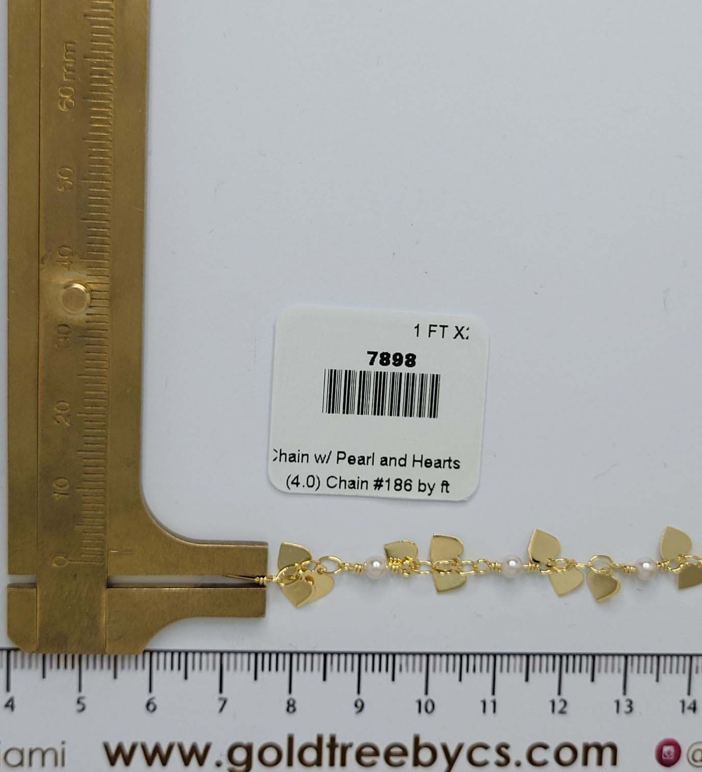 7898 Chain w/ Pearl and Hearts