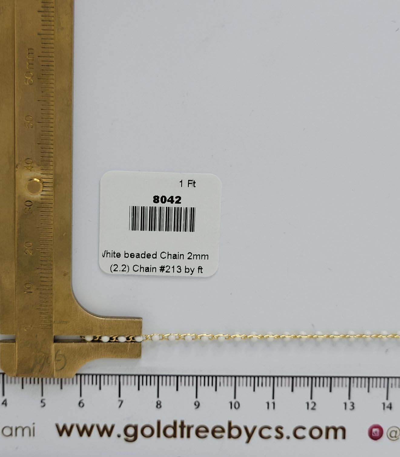 8042 White beaded Chain