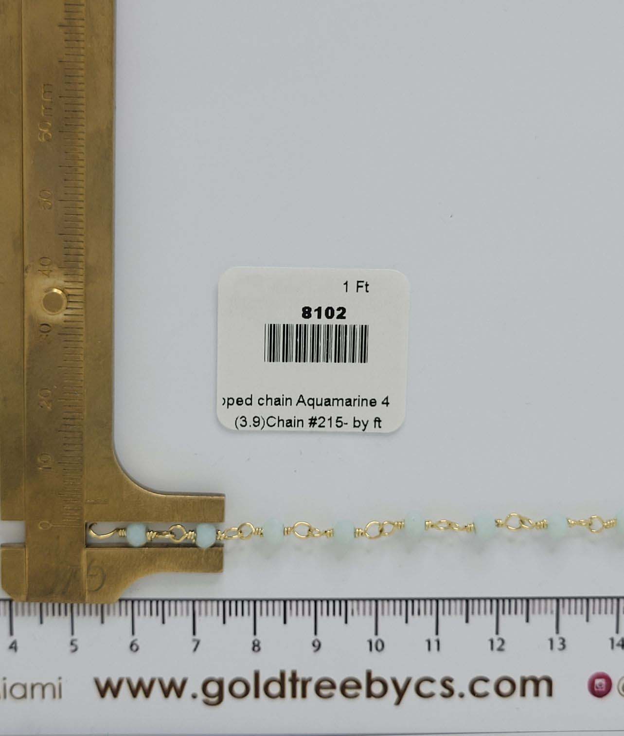 8102 Hand wrapped chain Aquamarine 4