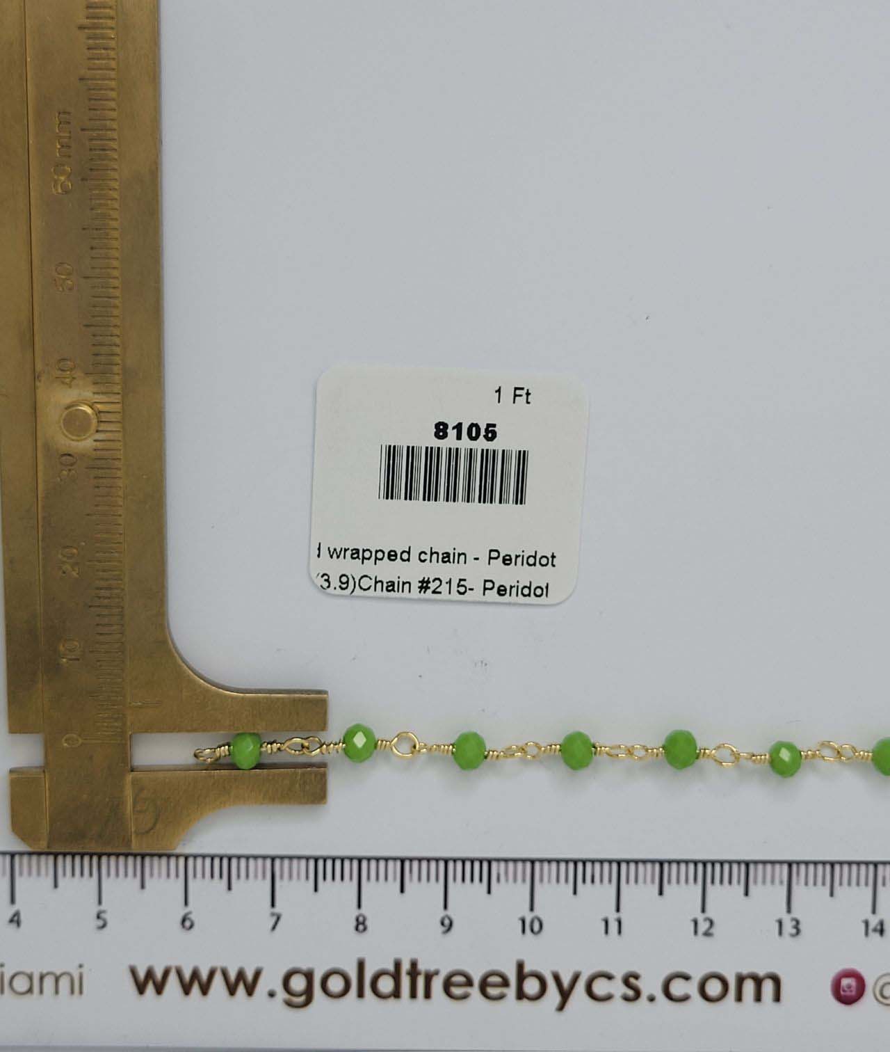 8105 Hand wrapped chain - Peridot