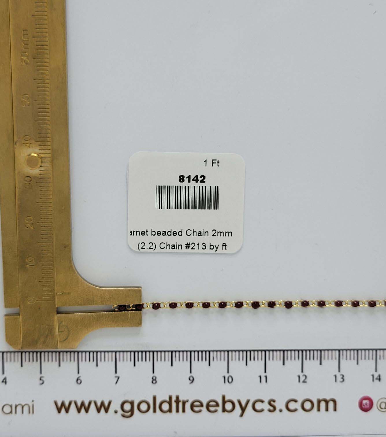 8142 Garnet beaded Chain