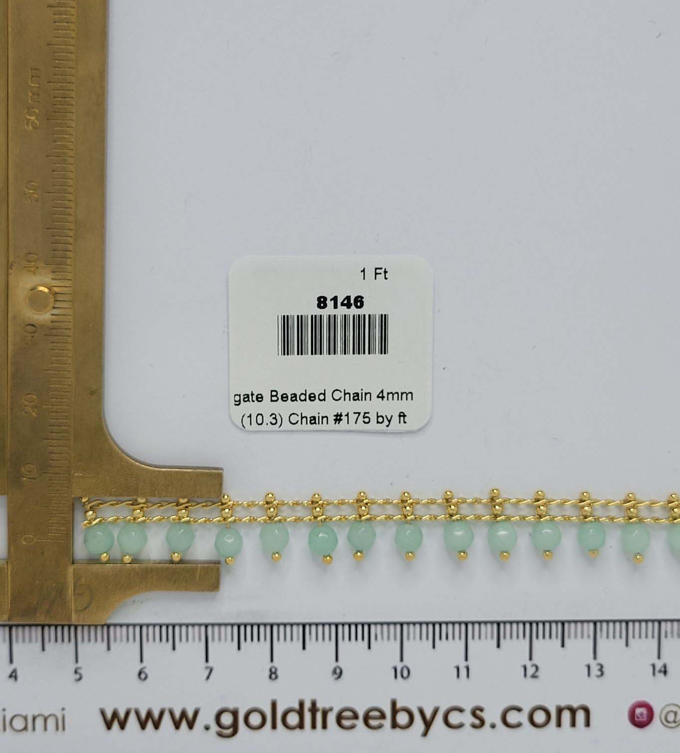 8146 Cadena de Cuentas de Ágata Menta