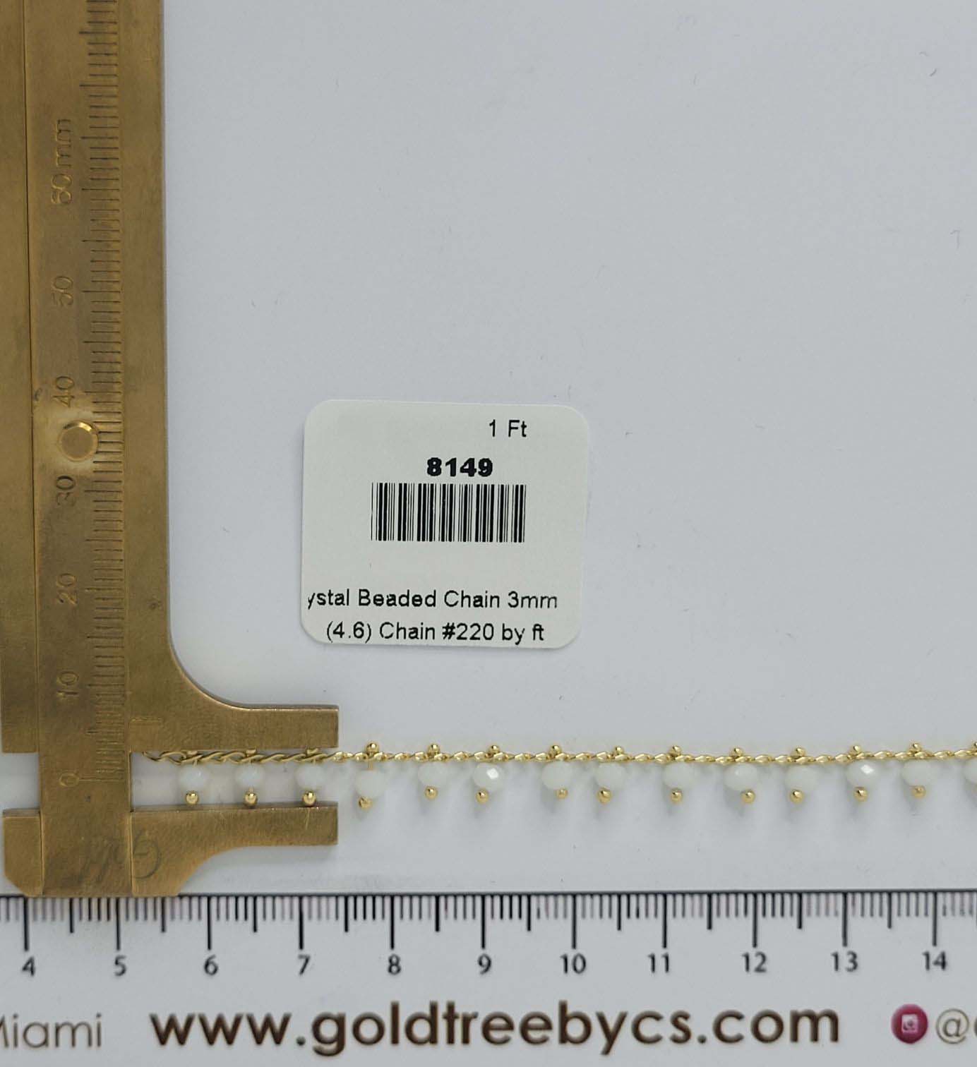 8149 White Crystal Beaded Chain