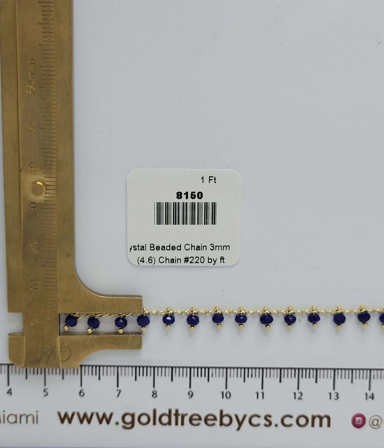 8150 Navy Crystal Beaded Chain