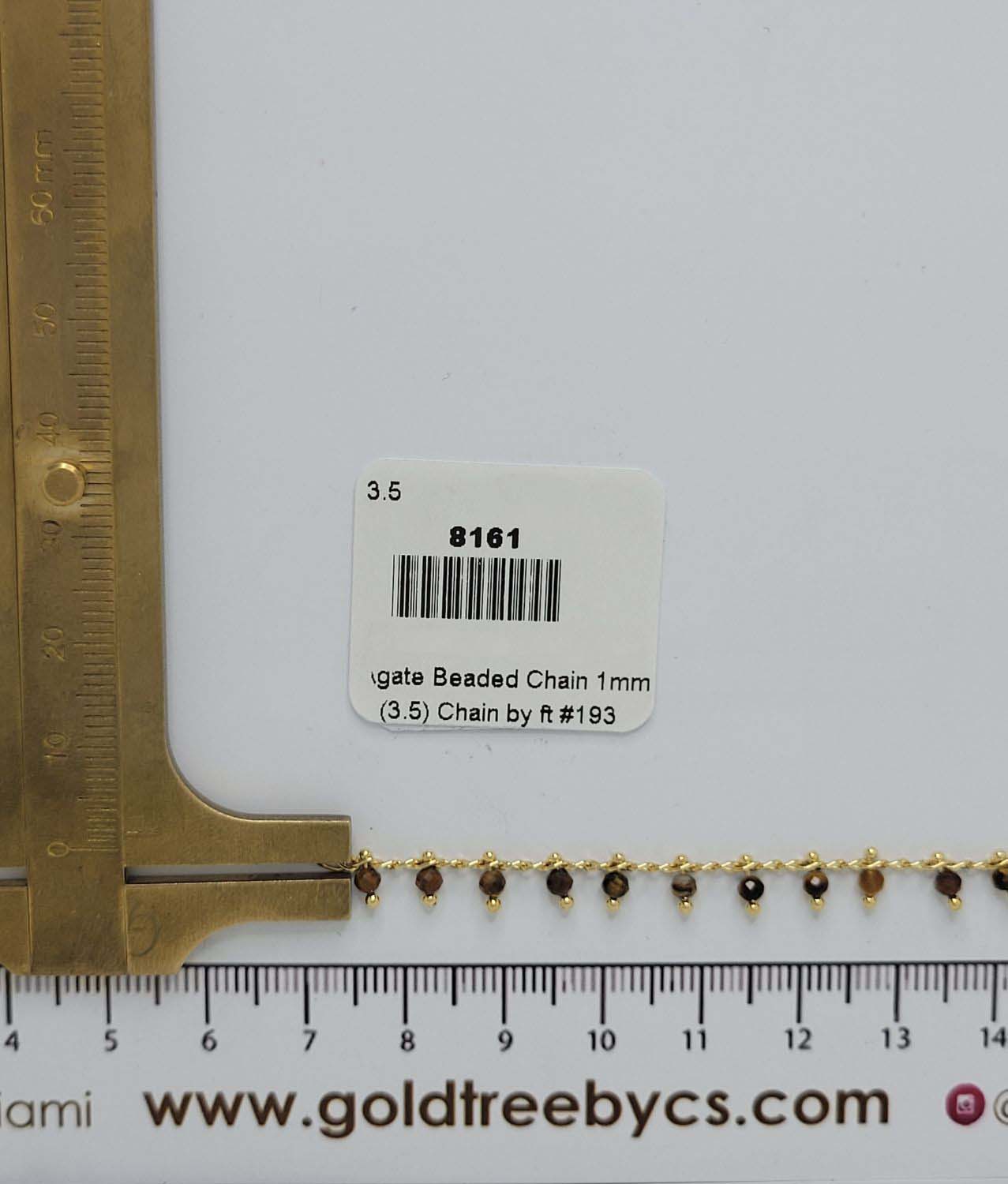 8161 Cadena con Cuentas de Ágata Marrón