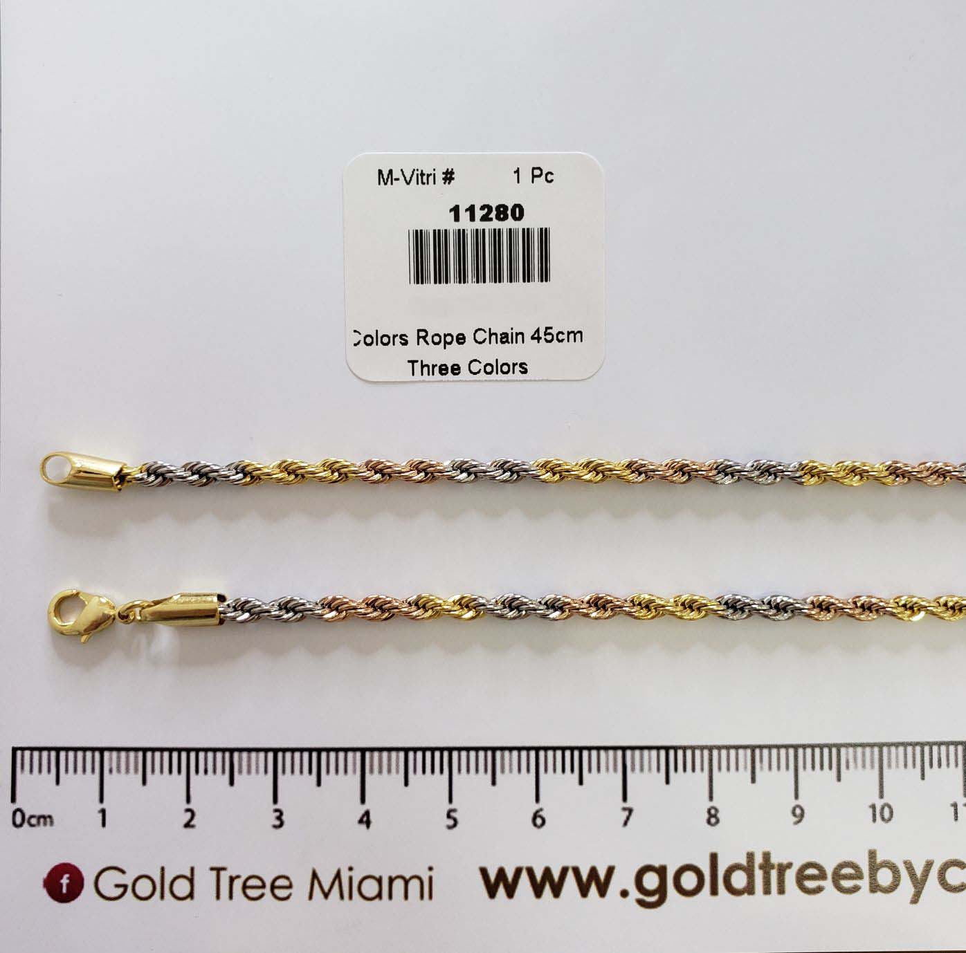 11280 Cadena Tejida de Tres Colores de 45cm