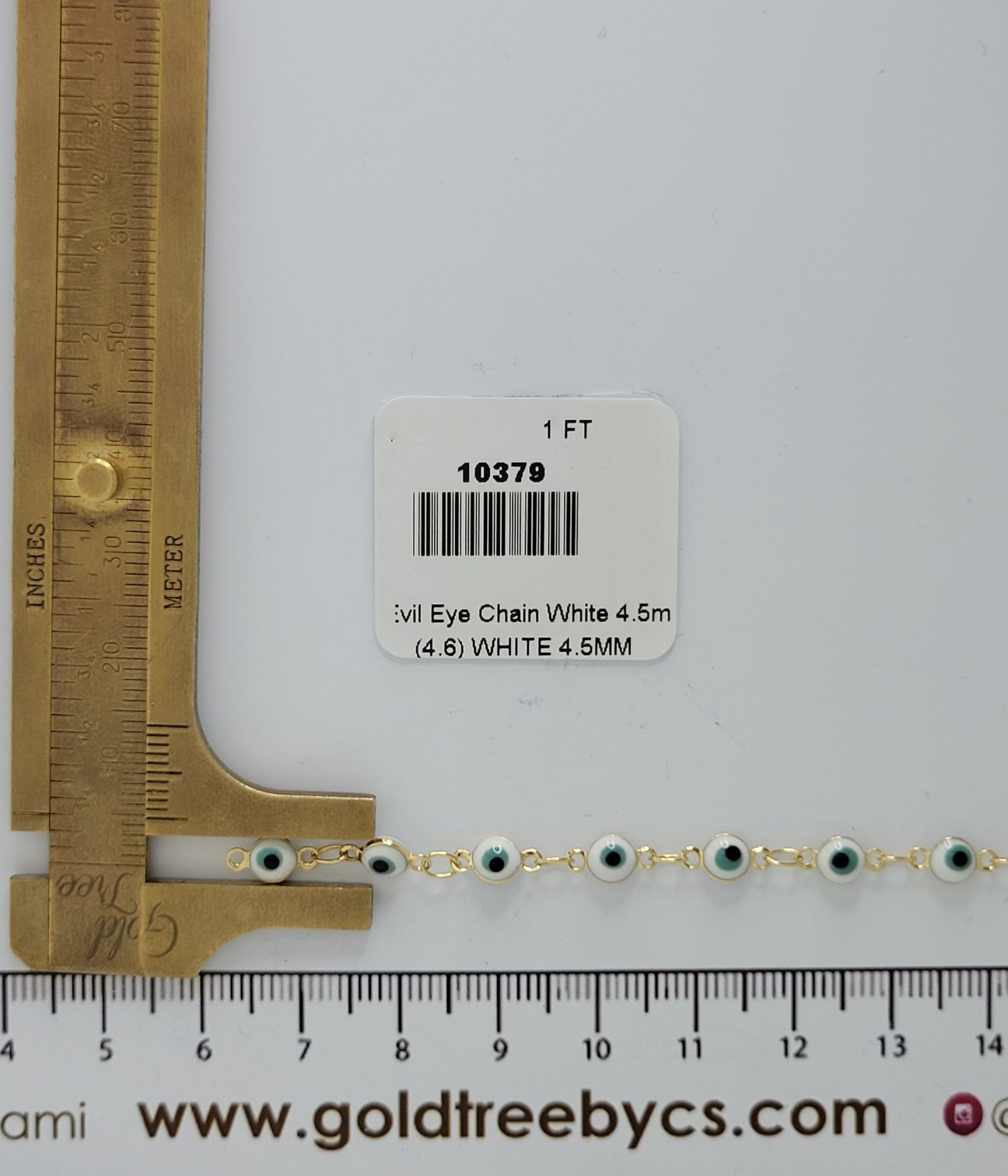 10379 Evil Eye Chain White