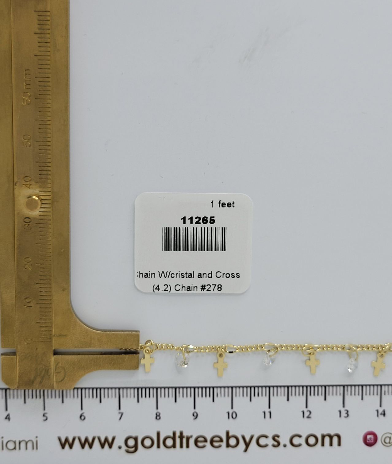 11265 Chain W/cristal and Cross