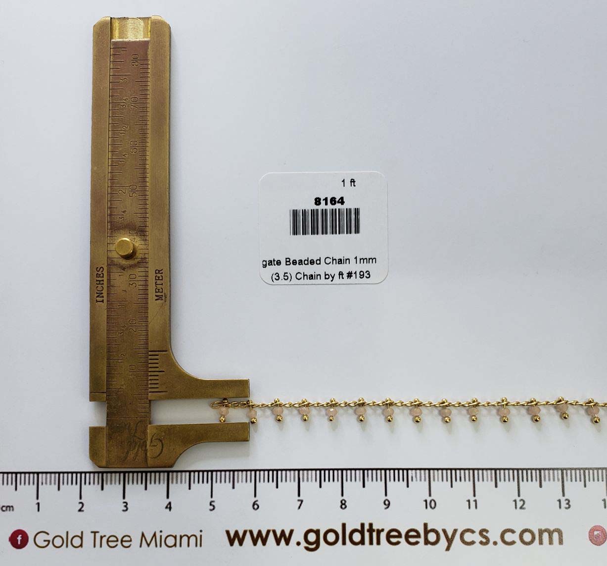 8164 Rose Agate Beaded Chain