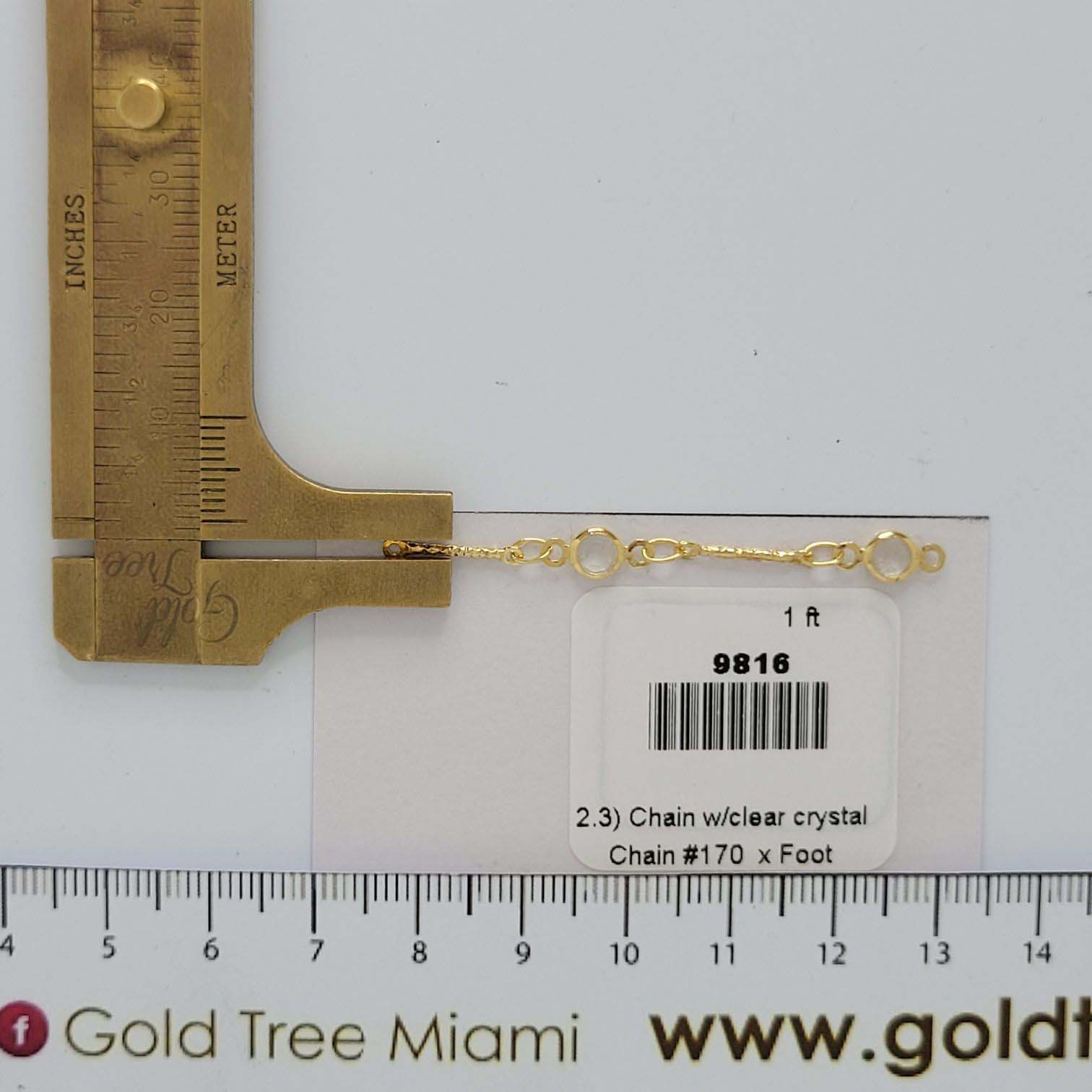 9816 Chain w/clear crystal