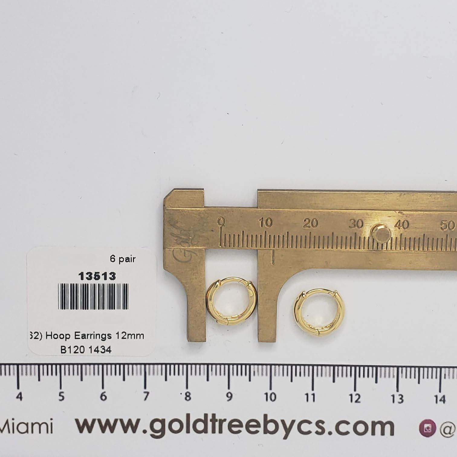 13513 12mm Hoop Earrings