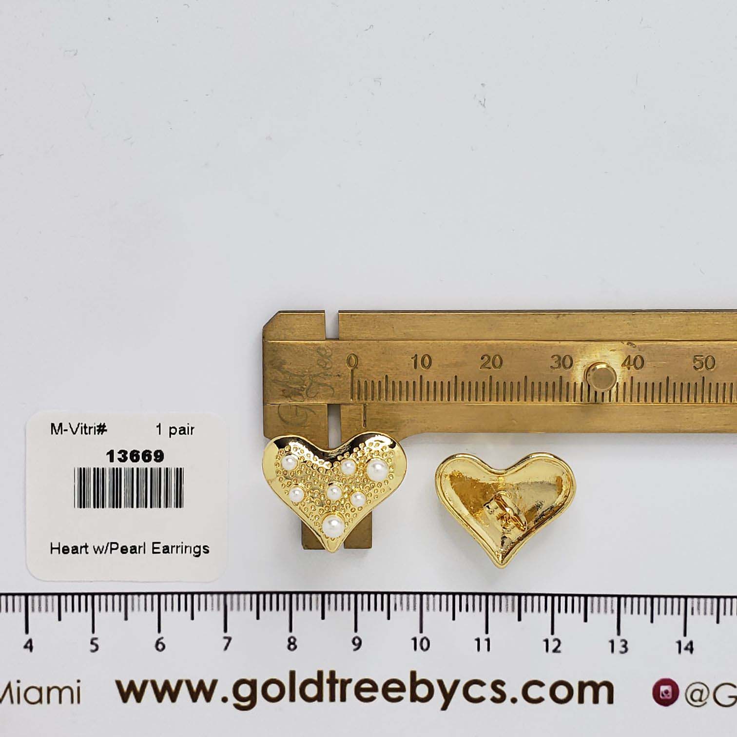 13669 Heart w/Pearl Earrings