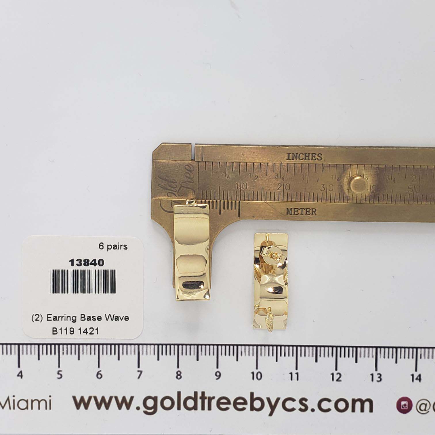 13840 Earring Base Wave